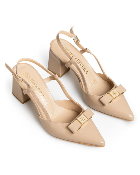 Zapatilla Nude Slingback Moño 20722